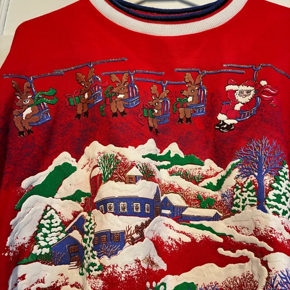 Vintage 90’s Ugly Christmas Winner Glitter Puffy Front & Sleeves** - Picture 2 of 15